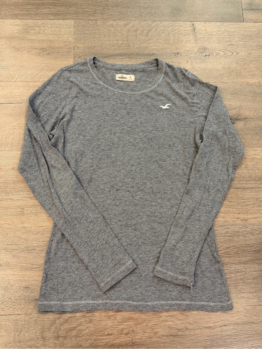 Hollister Y2K Long Sleeve Heather Grey Women Surf Beachy
